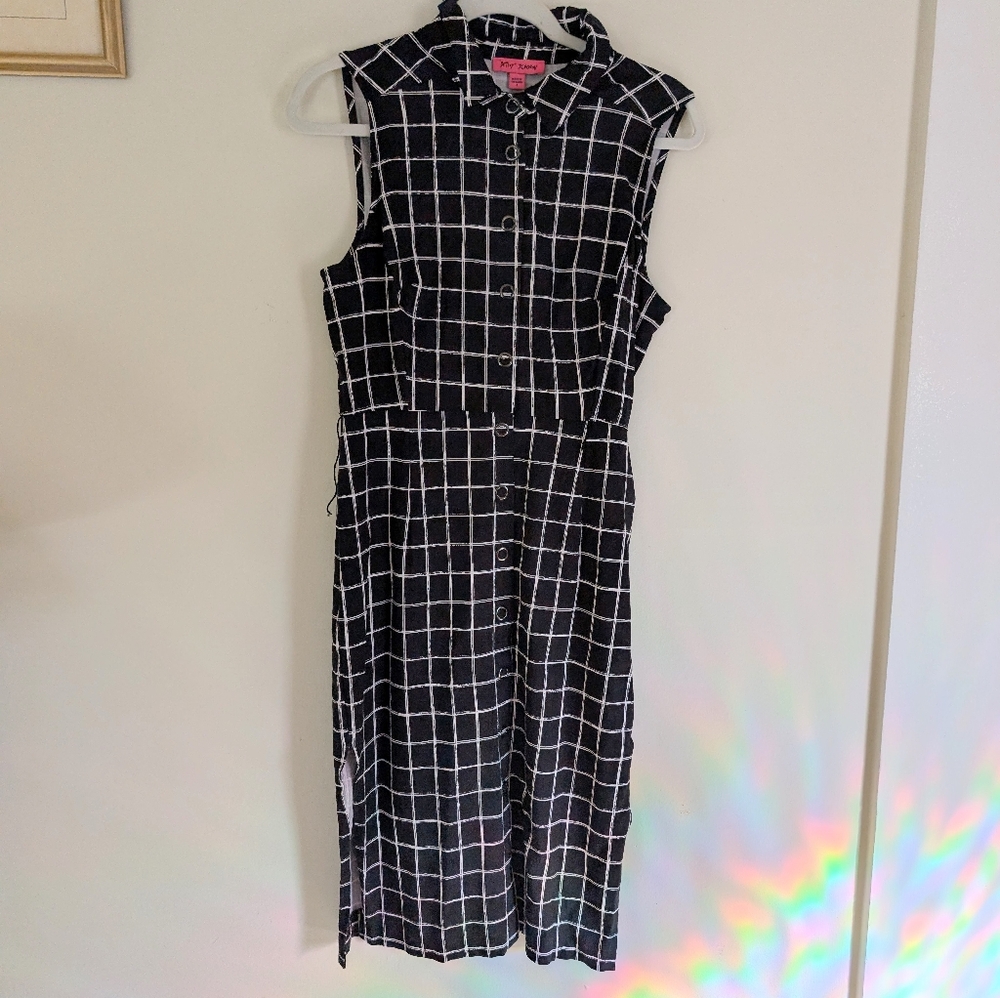 Betsey Johnson Checkered Midi Dress